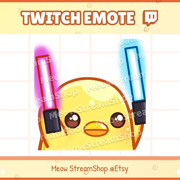 Twitch Emote  / Cute Glow Light stick, Cheer, Hype Emotes / Cute duckling Sub Emoji