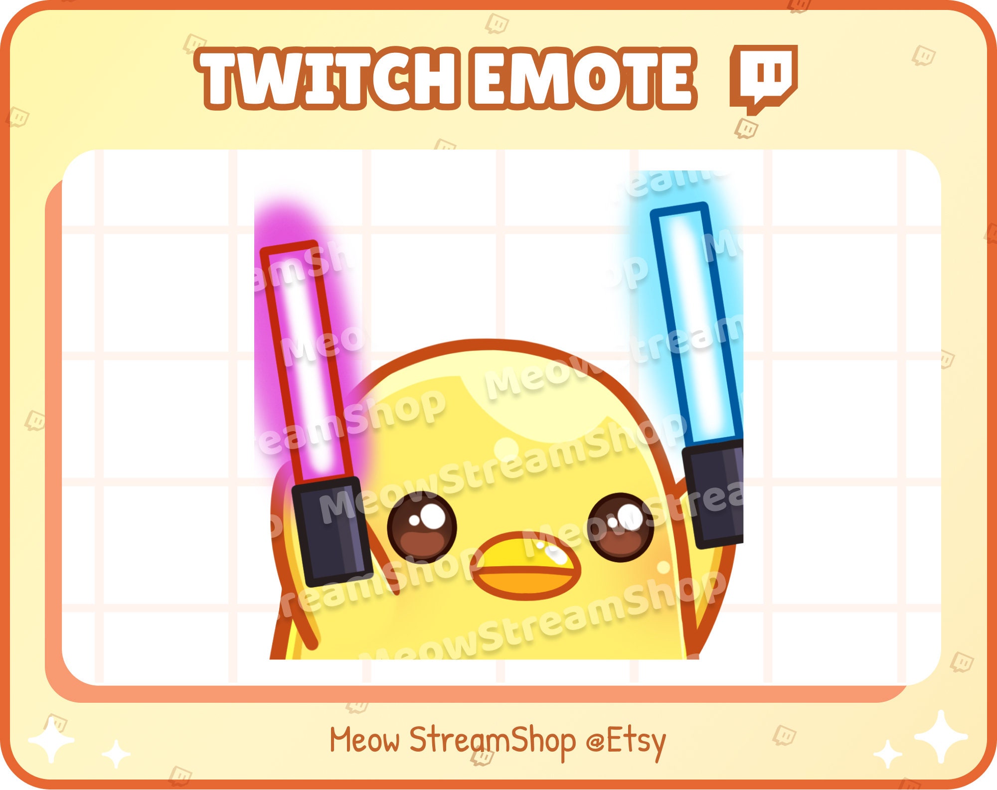 Twitch Emote / Cute Glow Light Stick Cheer Hype Emotes / Etsy Canada
