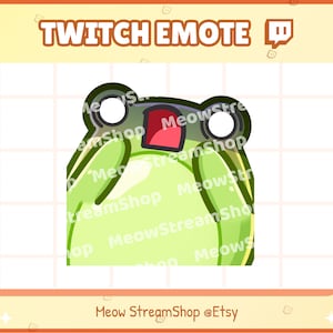 Twitch Emote  / Cute Frog Shock, Shocked, Afraid Emote / Cute Frog Toad Sub Emoji