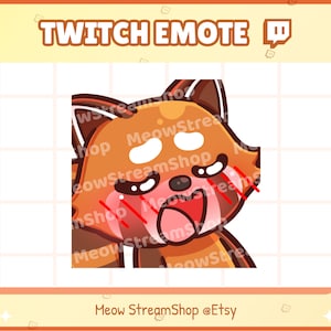 Twitch Emote / Lindo Panda Rojo Gasm, Ahegao Emotes / Lindo panda rojo chibi, mapache Sub Emoji