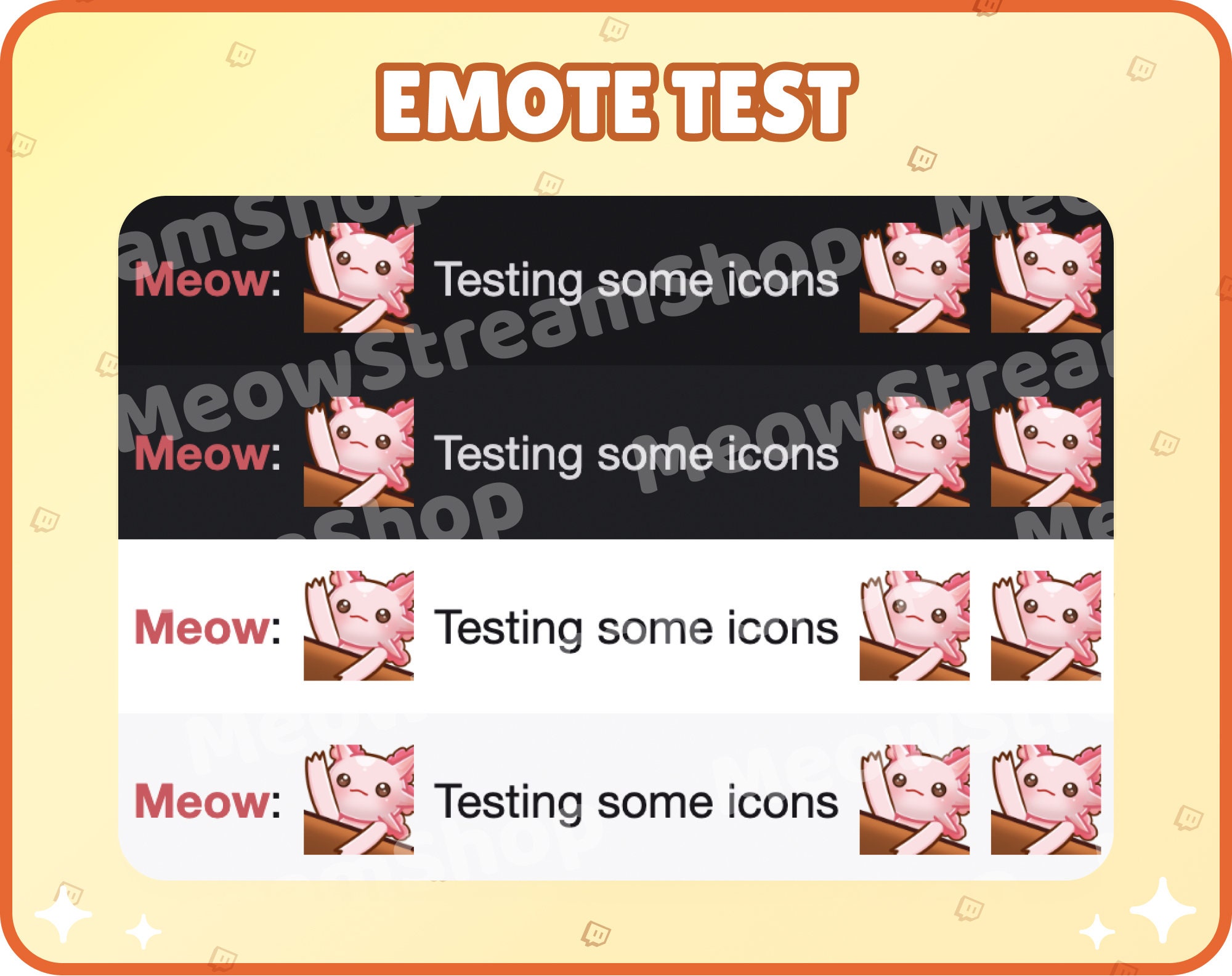 Twitch Emote / Cute Axolotl Bongo Emote / Cute Axolotl Salamander Sub ...