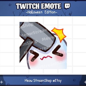 Twitch 絵文字 / かわいいゴーストのボンク、ボンクド、ハンマー、バン絵文字 / かわいい不気味なゴーストのハロウィン絵文字 / discord