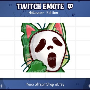 Twitch Emote  / Cute Zombie Cat scream mask, horror Emotes / Kawaii Zombie Kitten Halloween Sub Emoji