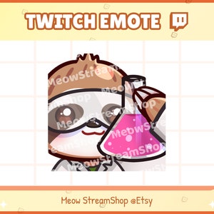 Twitch Emote  / Cute Sloth science, chemistry, lab, smart Emotes / kawaii lazy sloth animal Sub Emoji