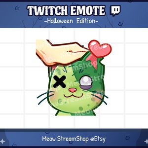 Twitch Emote  / Cute Zombie Cat Pat Emotes / Kawaii Zombie Kitten Halloween emoji / discord