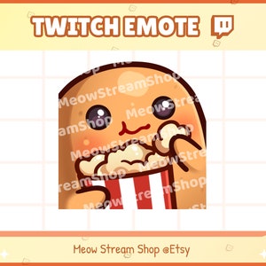 Twitch Emote / Cute Potato Popcorn, pop corn, eat, watch, movie time emote Emotes / Kawaii Potat Potatoes Spud Yam Discord Youtube Sub Emoji