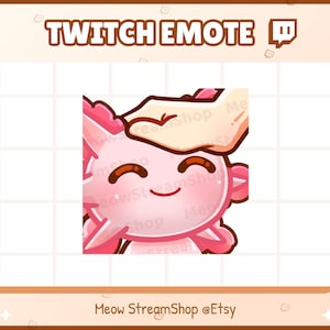 Twitch Emote  / Cute Axolotl Pat Emote / Axolotl salamander Sub Emoji