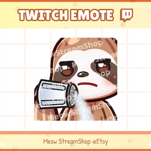 Twitch Emote  / Cute Sloth salty Emotes / kawaii lazy sloth animal Sub Emoji