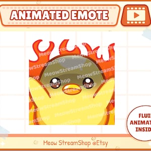Twitch animiertes Emote / süßes Küken animierte Emotes Feuer steigen, Elmo Meme, böses Emote / süßes Entlein Sub Emoji, Discord Emote