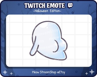 Twitch Emote  / Cute Ghost Booty, butt buns Emote / Kawaii spooky ghost Halloween emoji / discord
