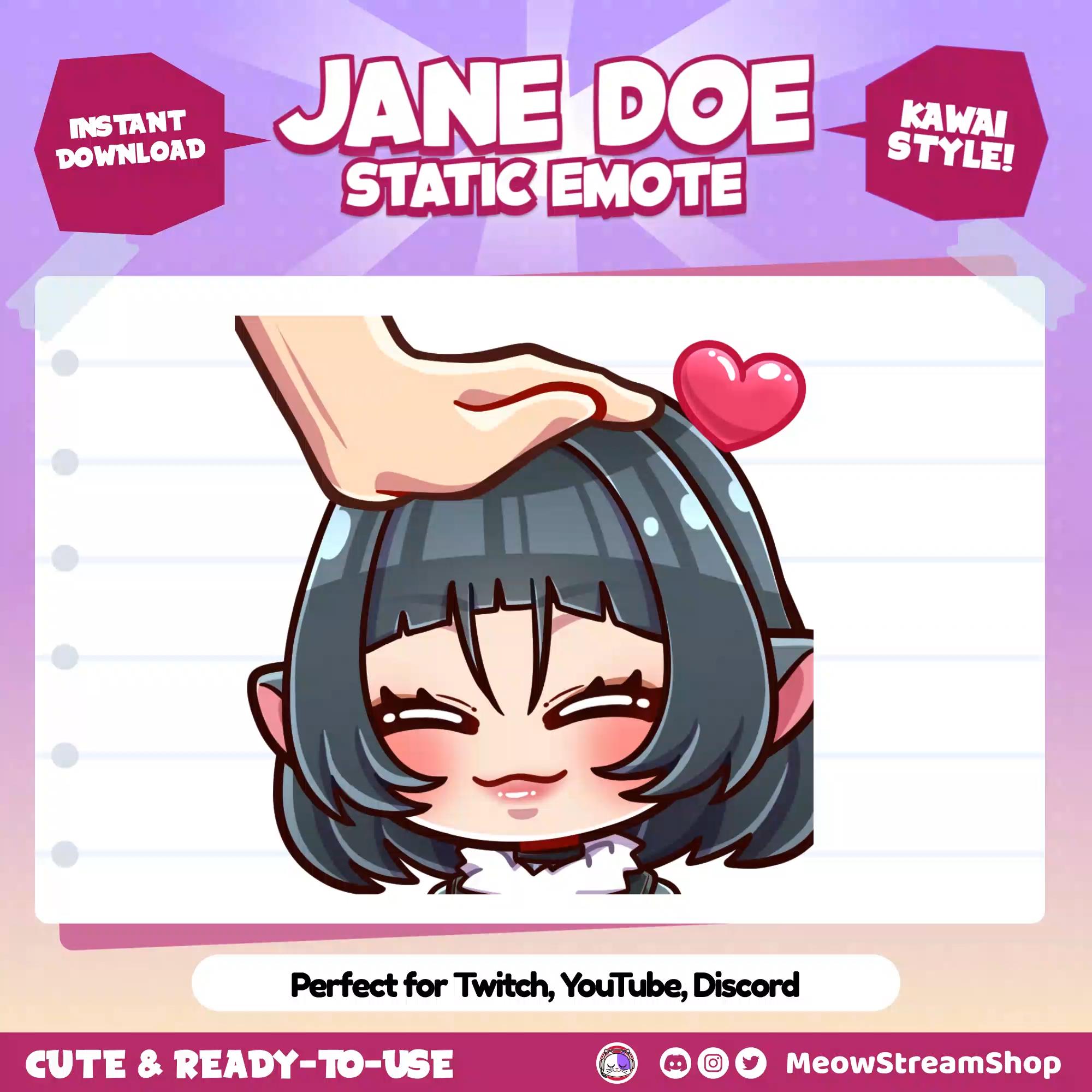 Twitch Emote / Jane Doe Pat Emote / Zenless Zone Zero Sub Emoji 