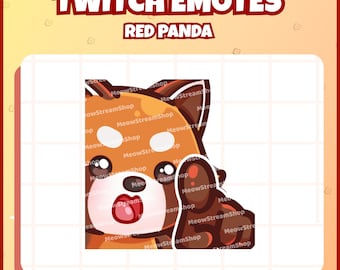 Twitch Emote  / Cute Red Panda SIMP Emotes / Cute chibi Red panda, raccoon Sub Emoji