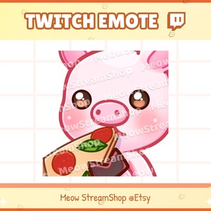 Twitch Emote / Lindo cerdo Come pizza Emotes / Lindo rosa Piggy Sub Emoji