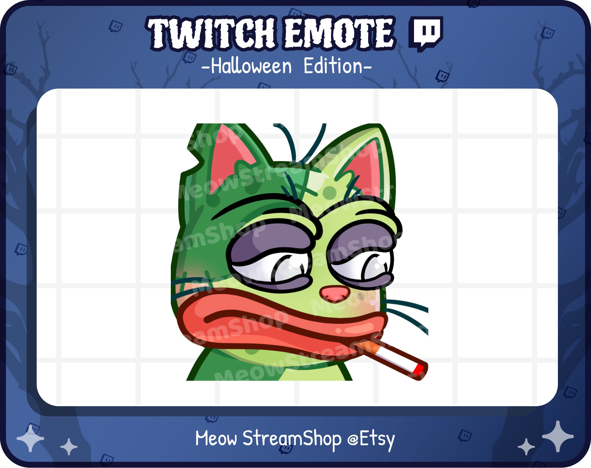 Twitch Emote / Cute Zombie Cat Sad Pepe Smoke Man Emotes / Etsy Ireland