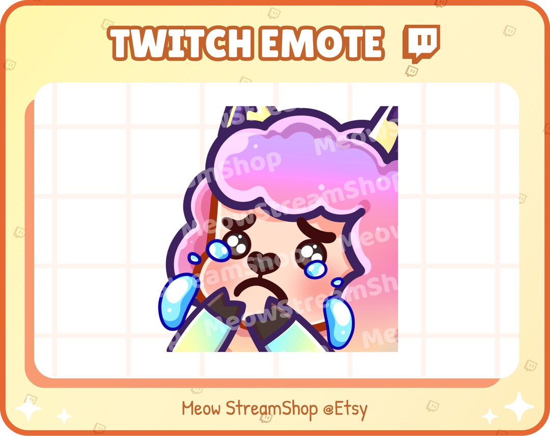 Twitch Emote / Cute Rainbow Alpaca Cry, Sad, Tears Emote/ Chibi Llama ...