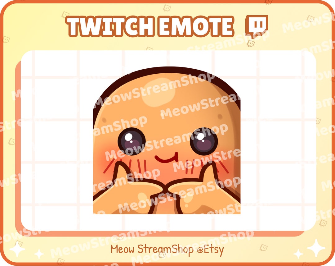 Twitch Emote / Cute Potato Shy, Finger Touch, Uwu Emote Emotes / Kawaii