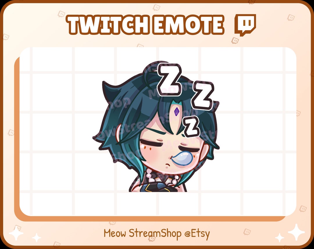 Twitch Emote Xiao Sleep Sub Emote Genshin Impact Sub Emoji for Streamer