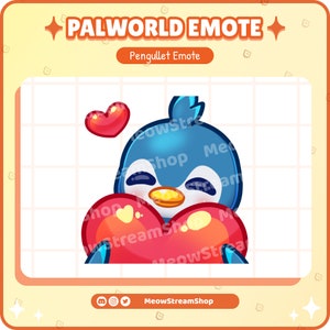 Twitch Emote  / Palworld Pengullet Heart, Love Emote / Cute Pal emotes for Twitch, Discord, Youtube, etc