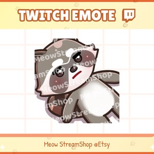 Twitch Emote / Lindo mapache por qué, perdido, acostado, acostado, dormido Emotes / Kawaii Mapache Panda Rojo Chibi Sub Emoji