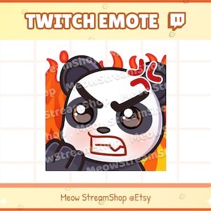 Twitch Emote / Panda Rage, enojado / Lindo Kawaii Panda Sub Emoji