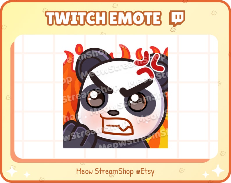 Twitch Emote / Panda Rage, Angry / Cute Kawaii Panda Sub Emoji - Etsy ...