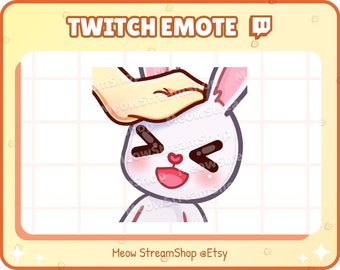 Twitch Emote  / Cute Rabbit Pat Emotes / Cute White bunny Sub Emoji