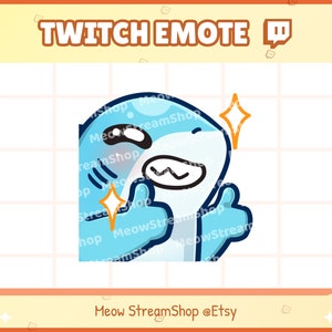 Twitch Emote / Cute shark Thumbs up GG Emotes / kawaii sharks chibi, baby, pups Sub Emoji