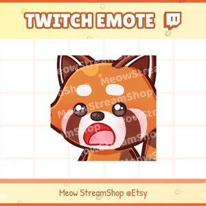 Twitch Emote / Lindo Panda Rojo Jadep, Shock, lo que Emotes / Lindo chibi Panda Rojo, mapache Sub Emoji