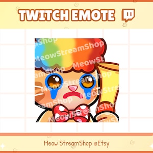 Twitch Emote / Süßer Orange Katzen Clown, lustige, dumme Emotes / Kawaii Kitten Catto Feline Sub Emoji