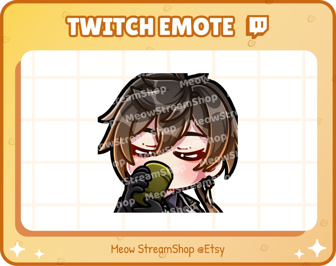 Twitch Emote / Archon Zhongli Morax Rex SIP, Tea, Drink, Juice, Hydrate