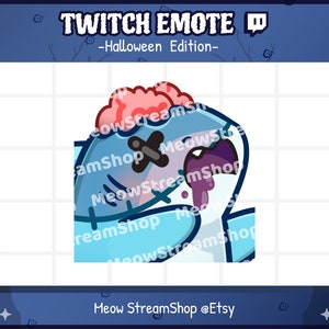 Twitch Emote / Cute Shark Emotes Halloween Edition zombie, undead / kawaii fish horror zombie sub emoji