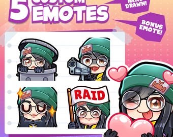 5x Custom Premium Twitch Emotes / Twitch Emoji for streamer / youtube, Twitch, Discord / Cute Chibi anime style