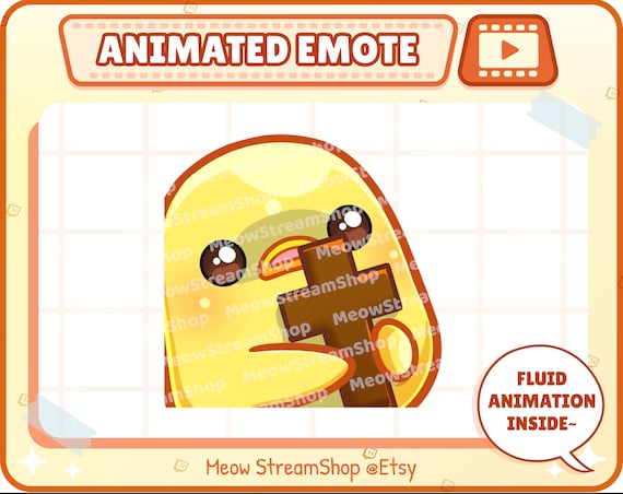 Twitch Animated Emote  / Cute Chick Animated Emotes scared, terrified, shock Emote/ Cute duckling Sub Emoji, Discord Emote