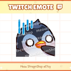 Twitch Emote  / Cute Penguin shock, panic, scared Emotes / Cute Penguin Emote for streamer / Discord Youtube