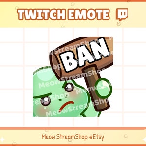 Twitch Emote / Cute Dino Ban hammer Emotes / kawaii dinosaur t-rex trex tyrannosaurus rex animal Sub Emoji