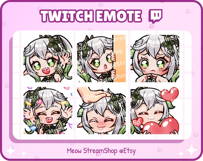 Twitch Emote Archon Nahida Kusanali Emotes Pack 1 Waving Etsy Israel