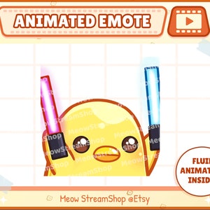 Twitch Animated Emote / Cute Chick Animated Emotes Light stick, Idol hype, opgewonden, dans Emote / Schattig eendje Sub Emoji, Discord Emote