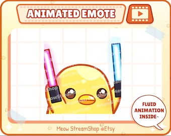 Twitch Animated Emote  / Cute Chick Animated Emotes Light stick, Idol hype, excited, dance Emote/ Cute duckling Sub Emoji, Discord Emote