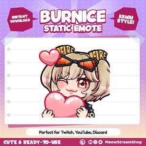 Twitch Emote / Burnice Emote Heart, Love / Zenless Zone Zero sub emoji for streamer / Discord, Kick