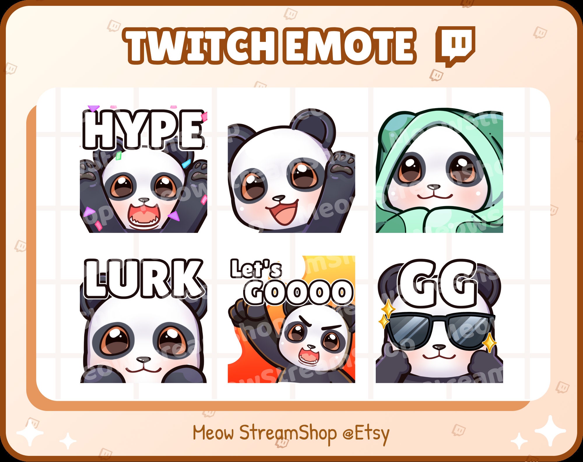 8 X Panda Twitch Emotes Panda Twitch Emotes -  Ireland