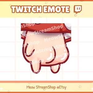 Twitch Emote / Cute Mushroom booty, butt Emote / Kawaii Fungi Fungus Mildew Boletus Discord Youtube Sub Emoji Discord Youtube