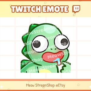 Twitch Emote / Cute Dino derp, funny, silly, fools Emotes / kawaii dinosaur t-rex trex tyrannosaurus rex animal Sub Emoji