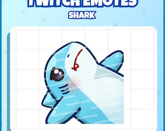 Twitch Emote / Cute Shark Laying Sleep Dead Inside / kawaii sharks chibi, baby, pups Sub Emoji