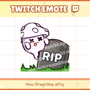 Twitch Emote / Cute Mushroom rip, dead, collapse, game over Emote / Kawaii Fungi Fungus Mildew Discord Youtube Sub Emoji Discord Youtube