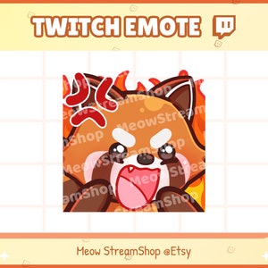 Twitch Emote / Lindo Panda Rojo Rabia, Enojado, Fuego Emotes / Lindo chibi Panda Rojo, Mapache Sub Emoji