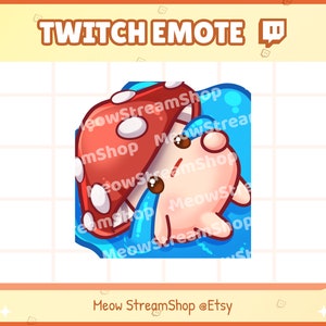 Twitch Emote / Cute Mushroom cry, lost, sad, tears, panic, laying down Emote / Kawaii Fungus Mildew Discord Youtube SubEmoji Discord Youtube