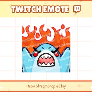 Twitch Emote / Cute shark Rage, angry, raid Emotes / kawaii sharks chibi, baby, pups Sub Emoji