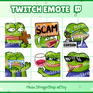 Twitch Emote / Cute Peepo Meme Emotes Pack # 3 (christus, copium, wijn, sadge, gg, scam) / Cute Meme Peepo Pepe Frog Monka Sub Emoji