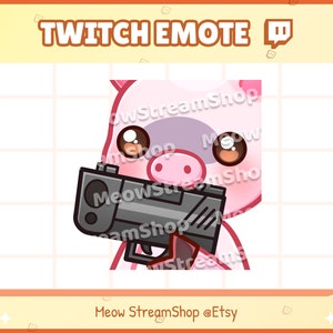 Twitch Emote / Lindo Pig Gun Emotes / Lindo Rosa Piggy Sub Emoji