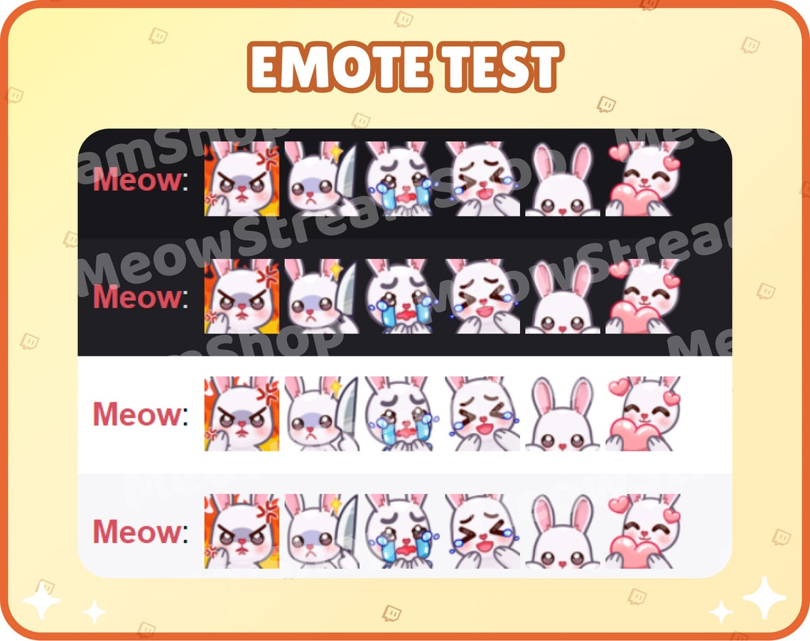 Wicked Rabbit Emotes Twitch Emote / Cute Rabbit Emotes Pack #1 (heart, Angry Rage, Knife ...